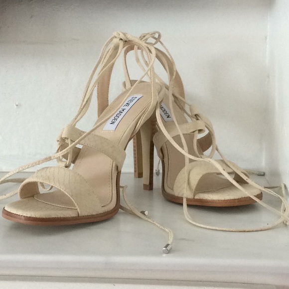 Steve Madden Shoes - NWOT Steve Madden snake skin tie up  heel stiletto